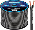 InstallGear 14 Gauge AWG Speaker Wire True Spec ans Soft Touch Cable Wire (500ft White/Black) - Car Speakers, Stereos, Home Theater Speakers, Surround Sound, Radio - 14 Gauge Black Speaker Wire