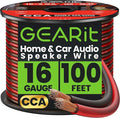 GEARit Pro Series 16AWG Speaker Wire, 16 Gauge Speaker Wire Cable (100 Feet / 30 Meters) Great Use for Home Theater Speakers and Car Speakers, Transparent Black/Red