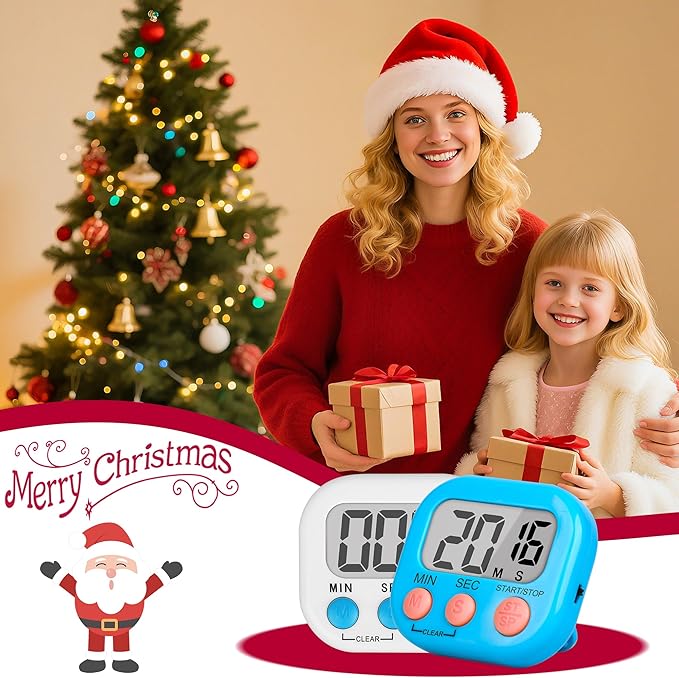 ZILLEEN Classroom Timer for Kids Teachers 6 Pack Digital Timers, Blue & White