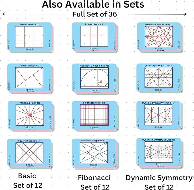 CLPA DSLR 3:2 Photographic Viewfinder Set: All viewfinders in 3:2 Aspect Ratio only for Art, Photography, & Video
