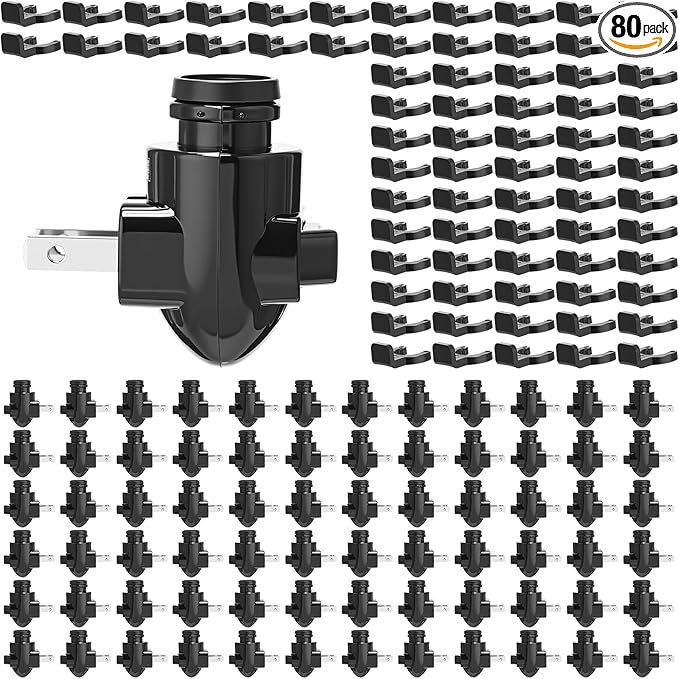 Tuanse 80 Sets Plug in Night Light Module Night Light Base with Shade Mounting Clip Plastic Lights Rotating Base for Making Your Own Decorative (Black)