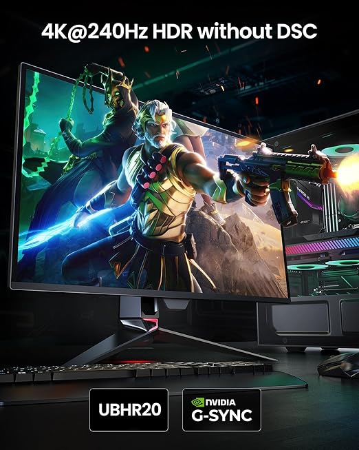 Silkland 80Gbps DisplayPort 2.1 Cable 5FT [VESA Certified], [8K@240Hz, 4K@540Hz 360Hz 240Hz] DP 2.1 Cable, HDR HDCP DSC 1.2a Display Port Cord Compatible FreeSync G-Sync Gaming Monitor 4090 7900XTX