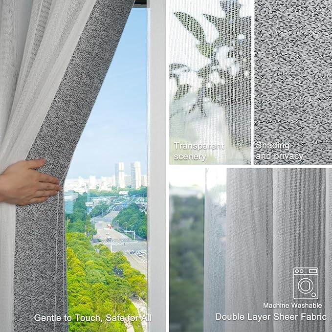 Blindify Motorized Sheer Vertical Blinds with Remote, Light Filtering Smart Vertical Blinds Work with Alex Google Home, Horizontal Blinds for Sliding Glass Doors, Customize(Linen Dark Gray)