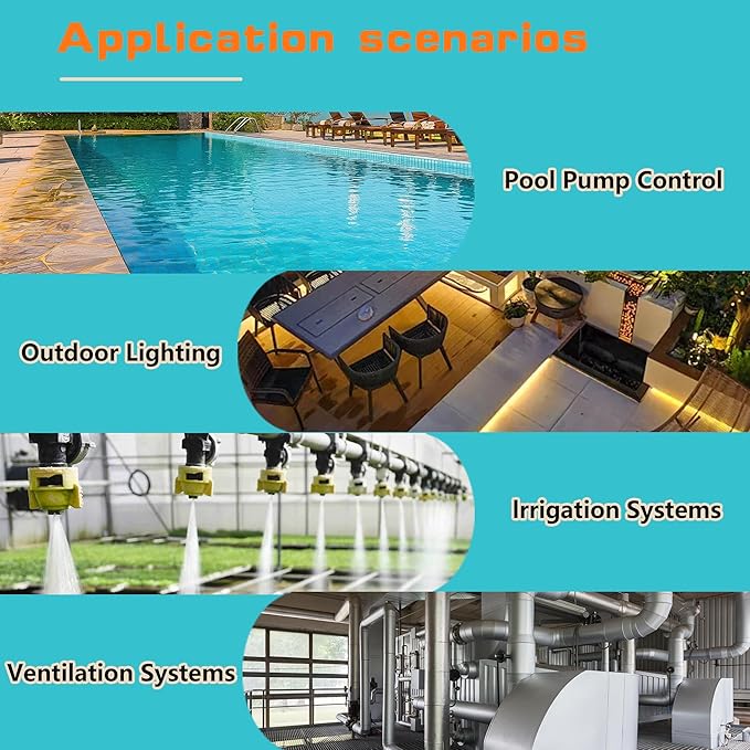 T101 Mechanical Time Switch,120 VAC 2HP 40A SPST,12 ON/Off 24 Hour Mechanical Time Switch,Heavy Duty, Manual Override,Indoor Metal Enclosure,for Lights, Pumps, Fans, and HVAC Systems