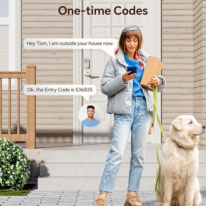 VCHOO Keyless Entry Door Lock Set Smart Locks for Front Door Keypad Door Lock with Handle Auto Lock One Time Password Anti Peeping Password IP54, Satin Nickel