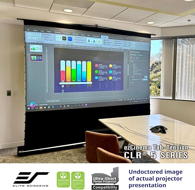 Elite Screens ezCinema Tab-Tension CLR 5, 103-inch Portable Floor-Rising UST Projector Screen, 16:9 ALR Ceiling Light Rejecting Tab-Tension Scissor-Backed Manual Pull-Up+Carry Bag, Black- FT103UH-CLR5