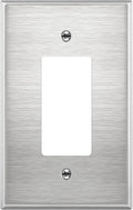 ENERLITES Decorator Switch or Receptacle Outlet Metal Wall Plate, Corrosion Resistant, Over Size 1-Gang 5.5" x 3.5", UL Listed, 7731O, 430 Stainless Steel, Silver
