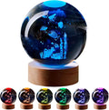 Conalisk 3D Underwater World Crystal Ball Lamp,Lifelike LED Fish Crystal Night Light,16 Colors Changing Light,Dimmable Remote Control,Desk Ocean Lamp (N)