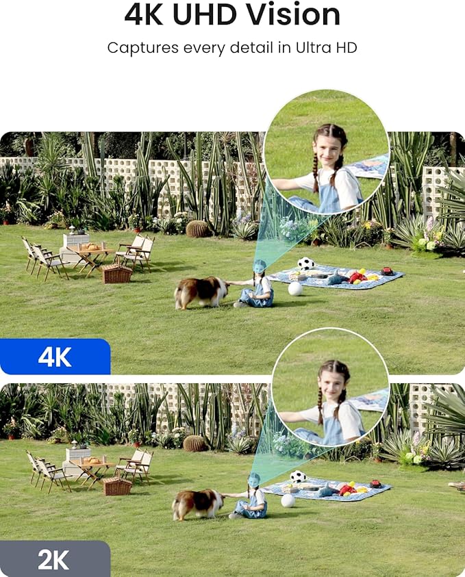 REOLINK Argus 4 Pro Black, 4K Dual-Lens 180° Solar Security Cameras Wireless Outdoor, 8MP ColorX Night Vision for Home Surveillance, 5G/2.4GHz WiFi, AI Detection, No Subscription, Home Hub Compatible