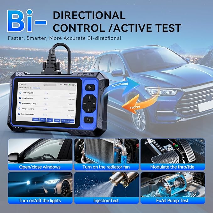 OBD2 Scanner, MUCAR 682 AI-Assisted Car Diagnostic Tool, Automotive Bidirectional Scan Tool, Full Systems Car Diagnostic Scanner, Scanner for Car with 20+ Reset, CAN FD & FCA SGW, Lifetime Update