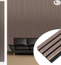 NeatiEase Wood Wall Panels, 9 Feet Acoustic Slat Wall Panels for Interior Wall Decor and Noise Reduction, Decorative Slat Wall Paneling, Smoked Oak, 6-Piece