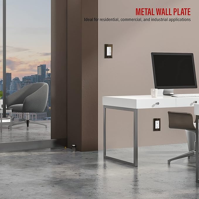 ENERLITES Decorator Switch Metal Wall Plate, Stainless Steel Outlet Cover, Corrosion Resistant, Standard Size 1-Gang 4.50" x 2.76", Stainless Steel 201, 7731-PBK, Polished Black