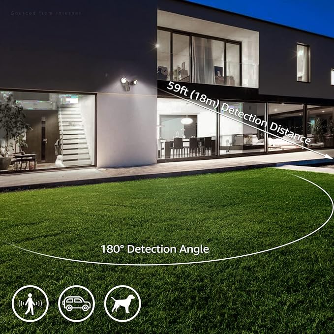 LEONLITE 3CCT LED Security Light, Motion Sensor Outdoor Lights, Dusk to Dawn, ETL Listed, Adjustable Heads, 3000K4000K5000K Selectable, Motion Detector Flood Light for Outside, IP65 Waterproof, Bronze