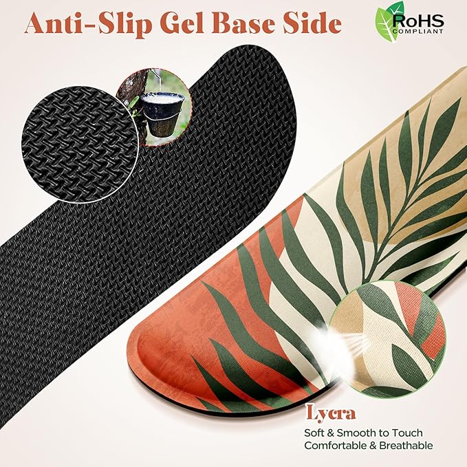 Gimars Enlarge Silky and Superfine Fabric Gel Memory Foam Keyboard Wrist Rest Set, Ergonomic Keyboard Mouse Wrist Support for Typing Pain Relief, Comfort for Office, Gaming, Computer-Morandi Orange