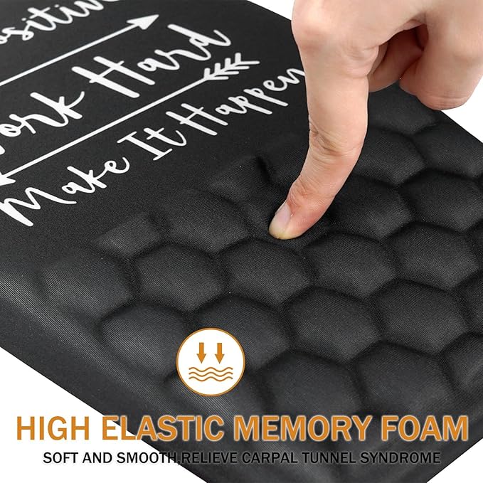 BOCHEERY Ergonomic Mouse Pad Wrist Support,Upgrade Mousepad with Massage Design,Non-Slip PU Base Desktop Mouse Pads for Pain Relief, Computer, Office & Home,12 x 8 in（F-Inspirational Quote）