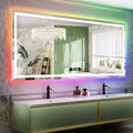 YEELAIT 88x38 Inch RGB LED Bathroom Mirror Front Lit and RGB Backlit Lighted Vanity Mirror for Bathroom Wall Dimmable Anti Fog Memory Shatter-Proof IP54 Waterproof Horizontal/Vertical