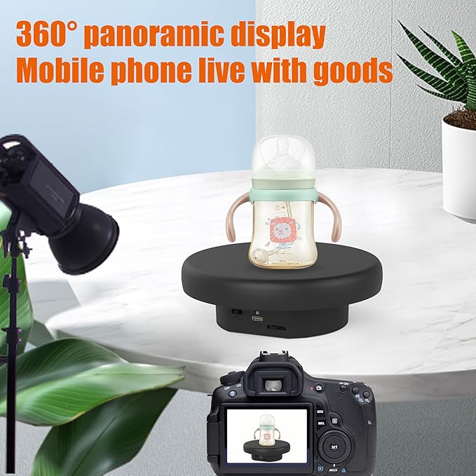 6.3 inch / 4.4LBS Load, 360 Degree Electronic Turntable Display Stand for Photography Products (16CM White)