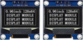 Haldzemo 0.96" OLED Display Module I2C IIC Serial 128X64 SSD1306 LCD Screen VCC GND SCL SDA (2 Pack, White)