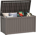 NUNU LAB 180 Gallon Outdoor Storage Box Waterproof, Outside Package Delivery Deck Boxes with Lockable Lid, Backyard Storage Bin For Garden Tools, Patio Cushions, Gray
