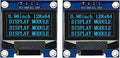 Haldzemo 0.96" OLED Display Module I2C IIC Serial 128X64 SSD1306 LCD Screen VCC GND SCL SDA (2 Pack, Blue)
