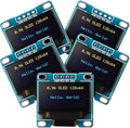 Weewooday 5 Pieces 0.96 Inch OLED Module 12864 128x64 Driver IIC I2C Serial Self-Luminous Display Board Compatible with Arduino/Raspberry PI(Blue and Yellow)