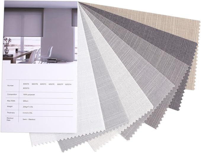 Zshine Motorized Window Blinds Fabric Samples of Blackout Light Filtering Cellection(Swatch 2)