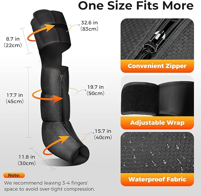 Nekteck Leg Compression Massager with Heat Leg Massager for Circulation and Pain Relief, Air Compression Boot Massage Tool with 2 Heats 6 Modes 6 Intensities, Relaxation Tool for Men Women
