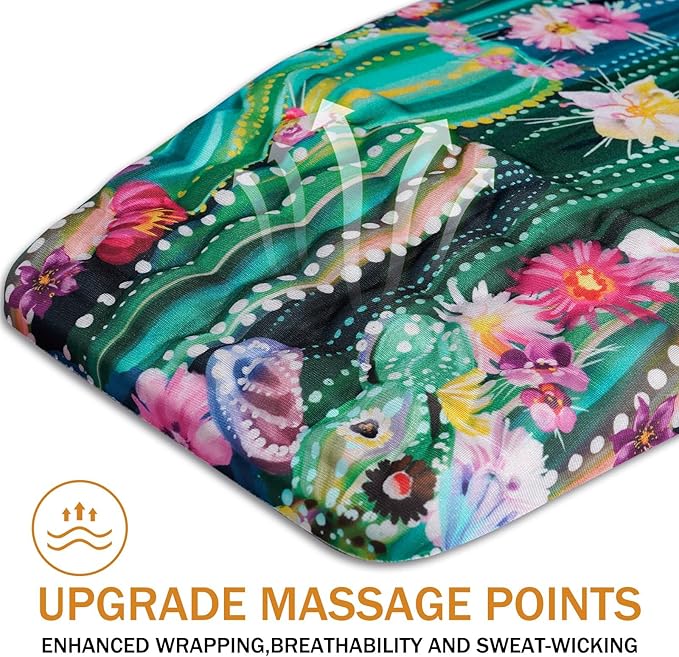 BOCHEERY Ergonomic Mouse Pad Wrist Support,Upgrade Mousepad with Massage Design,Non-Slip PU Base Desktop Mouse Pads for Pain Relief, Computer, Office & Home,12 x 8 in（F-Abstract Cactus）