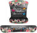 Keyboard Wrist Rest and Mouse Pad Wrist Support Set with Coasters, Non-Slip PU Base Ergonomic Gaming Mousepad for Home Office Working Studying Easy Typing & Pain Relief, Floral Quote Live Laugh Love