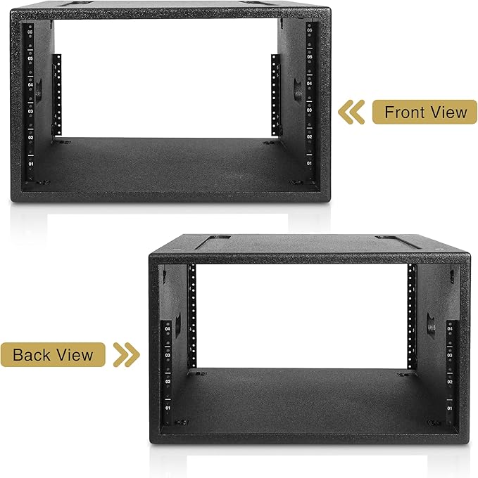 Sound Town 6U PA/DJ Rack/Road Case with 6-Space, Industry-Grade 0.7" (18mm) Plywood with Polyurea Coating, 20.7" Rackable Depth - Pro Tour Grade (STRCP-6U)