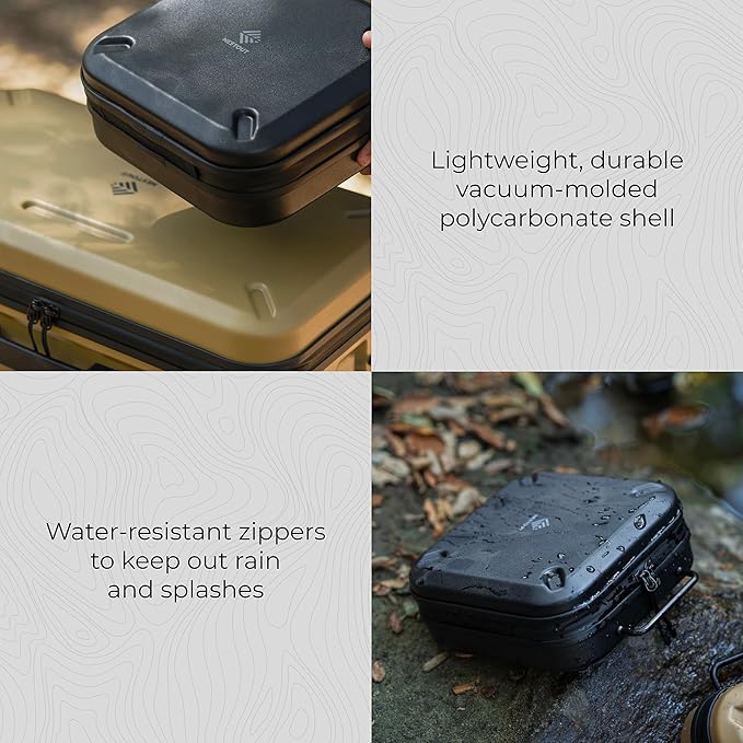 ELECOM NESTOUT Gear Storage Case, Lightweight Hard Shell, Water-Resistant, Stackable Organizer with Padded Dividers, Impact Resistant, Fits Travel Outdoor Batteries Tech Accessories