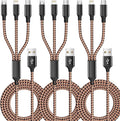 Multi Charging Cable,(3Pack 4FT), Multi Charging Cord 3 in 1 Charging Cable Nylon Braided Universal Charger Phone Charger Cord with Type-C,Micro USB,IP Port for iPhone16/15 Series/Phone&Pad