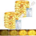 litogo 2 Pack Fairy Lights Battery Operated with Timer, 33FT 100LED Twinkle String Lights USB-C Powered 8 Modes Dimmable for Indoor Bedroom Centerpiece Wedding Classroom Dorm Christmas Decorations