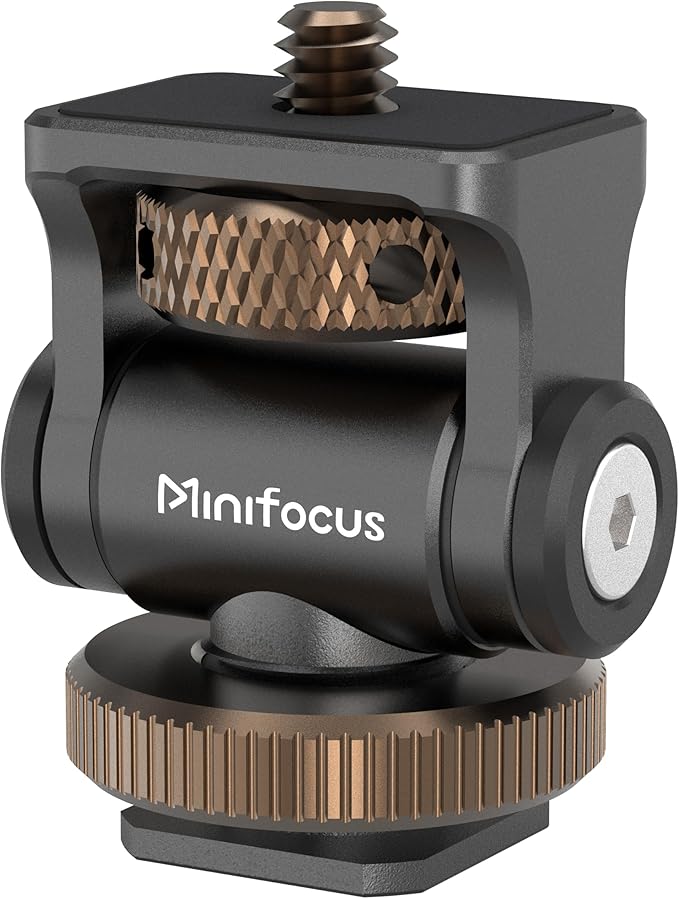 MINIFOCUS Camera Monitor Mount with Cold Shoe, 1/4" Screw for 5" & 7" Field Monitors, 160° Tilt Adjustable Holder for Field Monitor, LED, Flash and Video Shooting Photography Accessories