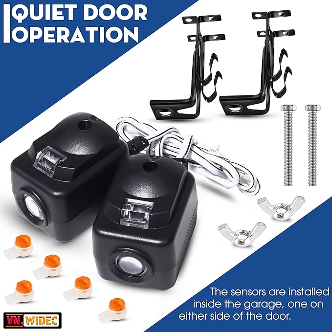 Upgraded 820CB Compatible with Liftmaster Chamberlain Sears Craftsman Garage Door Sensor & Brackets Replaces 41A5034/ G801CB-P/801CB/041-0136 for Craftsman Garage Door Sensors Openers Full Set