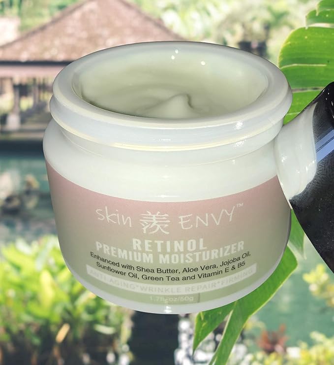 Skin ENVY Retinol Anti-Aging Cream – With Hyaluronic Acid, Shea Butter, Vitamin E & Green Tea | Hydrating, Nourishing & Wrinkle-Reducing | 20% of Profits Donated to USA Children’s Charities | 1.7oz