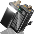 Feidyns 90000mAh Solar Battery Charger, 35W Fast Charging Solar Power Bank,Built-in USB-C/Lightning Cables for Camping,Travel,Emergencies,Tech Devices| 9-Port PD/USB-C, LED Flashlight
