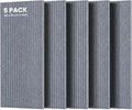 5 Pack Acoustic Panels, 48 x 24x 0.4 Inch Sound Proof Panels for Walls, Premium Wall Sound Absorbing Panels, Decorative Sound Dampening Panels for Media Room, Office and Studio,African Gray