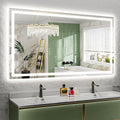 YEELAIT 72x40 Inch LED Bathroom Mirror with Lights Front and Backlit Lighted Vanity Mirror for Bathroom Wall with 3 Colors Dimmable Anti-Fog Memory Shatter-Proof IP54 Waterproof Horizontal/Vertical
