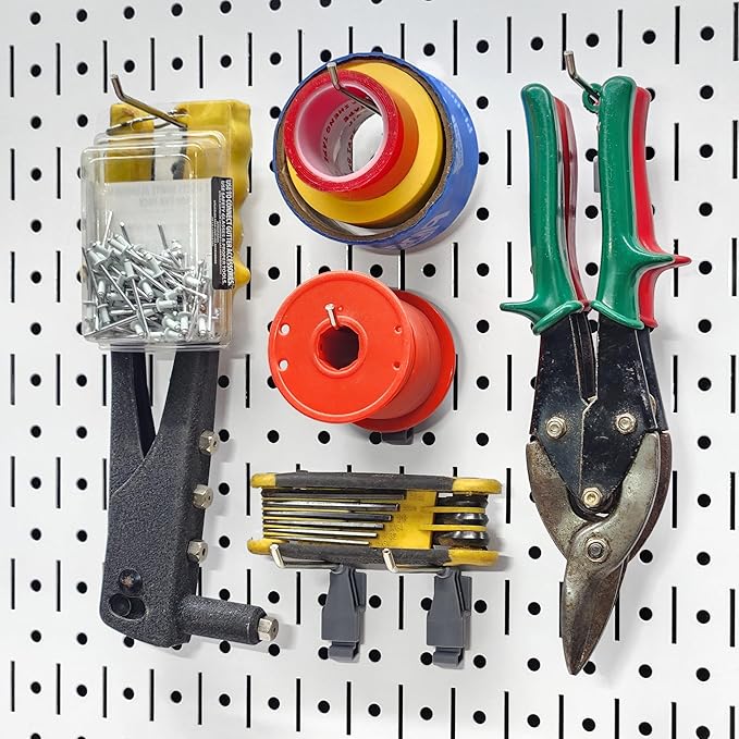 TROPEK 71-Piece Bracket Kit | Compatible with Wall Control | Assorted Hooks to hangscrewdrivers sockets Pliers Hammers Calipers Merchandise Scissors Paint Brushes for Tool Wall Organization