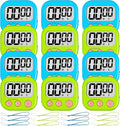 ZILLEEN Classroom Timer for Kids Teachers 12 Pack Digital Tmers, Blue & Green