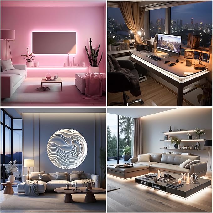 UVTaoYuan Led Strip Lights 5V USB 6.56ft/2m 640 LEDs Touch stepless Dimmable USB COB LED Strip Light 6000K White 10W Flexible 5v led Lights for Bedroom Kitchen,DIY Lighting Room Decor tv led Lights