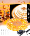 Aalnfe 30 FT Warm White Led Lights Strip Rope Lights for Easter Ramadan Eid Mubarak Decorations Housewarming Party Indoor Decor Cuttable Strip Lights for Baby Room Bedroom Living Room Ceiling Wall