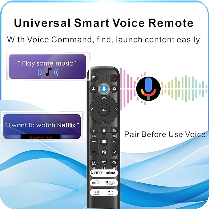 B BraiNice Universal Remote for All TCL TV Remote Replacement, Motion Backlit, Voice Control & Bluetooth, for Google Smart TV, TCL-Smart and Android TVs 2026-2016