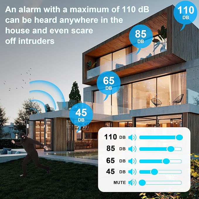 SanJie Door Sensor Chime for Door Opens, Door Entry Chime for Business/Home/Office/Store,600 FT Range,55 Chimes 5 Adjustable Volume Door Ringer Alert Alarm 1 Receivers +3 Sensors