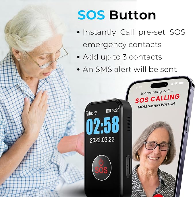 SecuLife New 2026 Fall Alert Device, Medical Alert Pendant with for Seniors, SOS Call, GPS Tracking & Reminders – Wearable Emergency Necklace for Elderly, Waterproof, 2-Way Calling, Panic Button