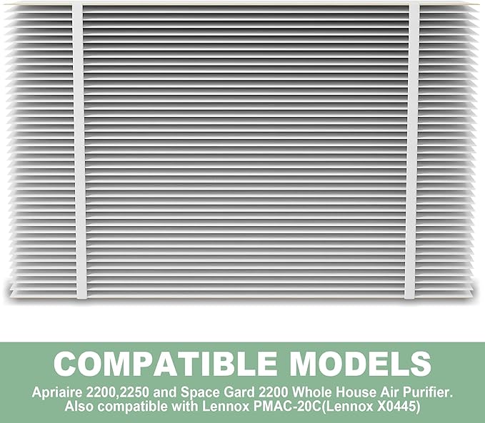 （3 Pack）201 Replacement Furnace Filter Compatible with A prilaire Space-Gard 2200,2250 Whole-House Air Purifier and X0445, 20x25x6 Air Filter Rplacement （incloud 2 Pleat Spacers）