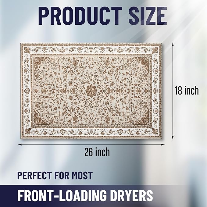 Teenyyou 1 Pcs 26" x 18" Dryer Top Protector Mat, Washer and Dryer Topper, Non Slip Waterproof Machine Cover Dust Proof Quick Drying Topper Pad for Laundry and Kitchen (Persian)