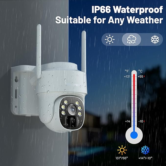 KKB 4G LTE Cellular Solar Security Cameras Wireless Outdoor, No WiFi Security Camera Built-in SIM Card, Unlimited Data, 2K HD Cam Color Night Vision, 355° Live View, PIR Motion Sensor, 2-Way Audio