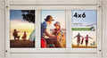 Americanflat Hinged 4x6 Triple Picture Frame with 3 Photo Openings and Polished Glass - Distressed Wood Collage Picture Frames for Tabletop and Wall Display - Hampton Collection - Aspen White